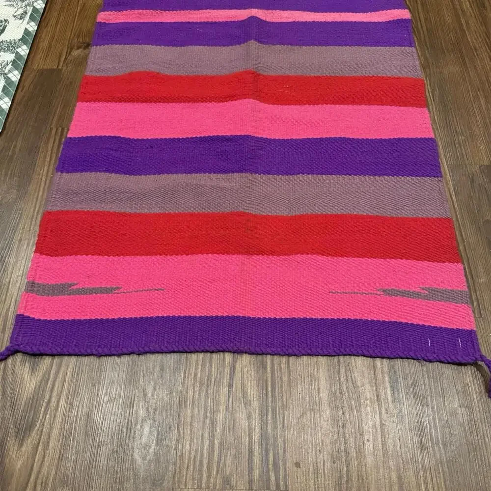 Vintage 60s/70s RARE Colorful Turkish Kilim‎ Runner Handmade Rug Size 60x28